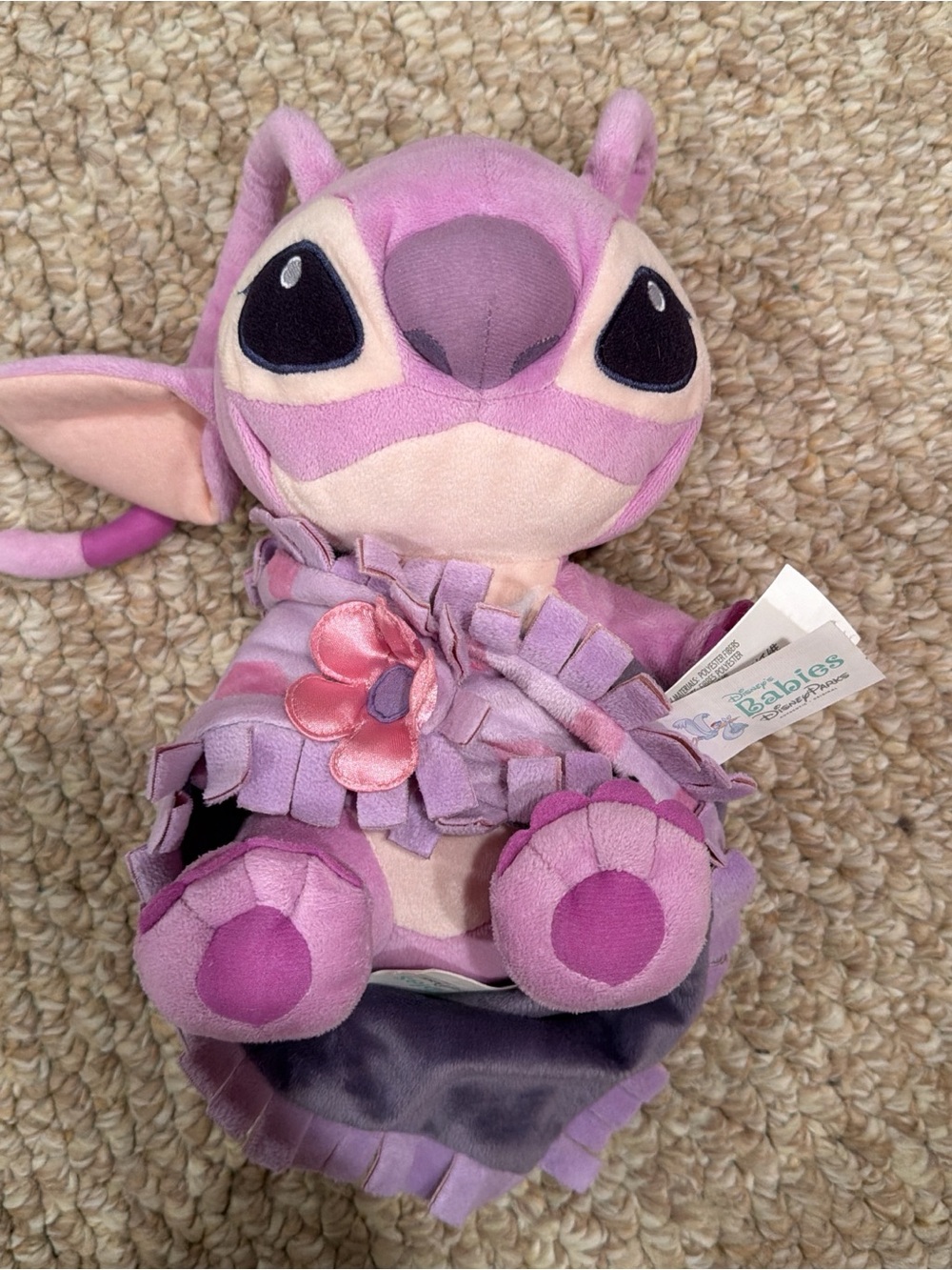 Disney Lilo and Stitch Baby Plush Lovey in Pink and Lavender